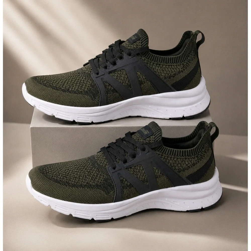 Avia Quickflash Knit Running Sneakers Olive Green Men's Size 8 1/2 8.5 New NWT